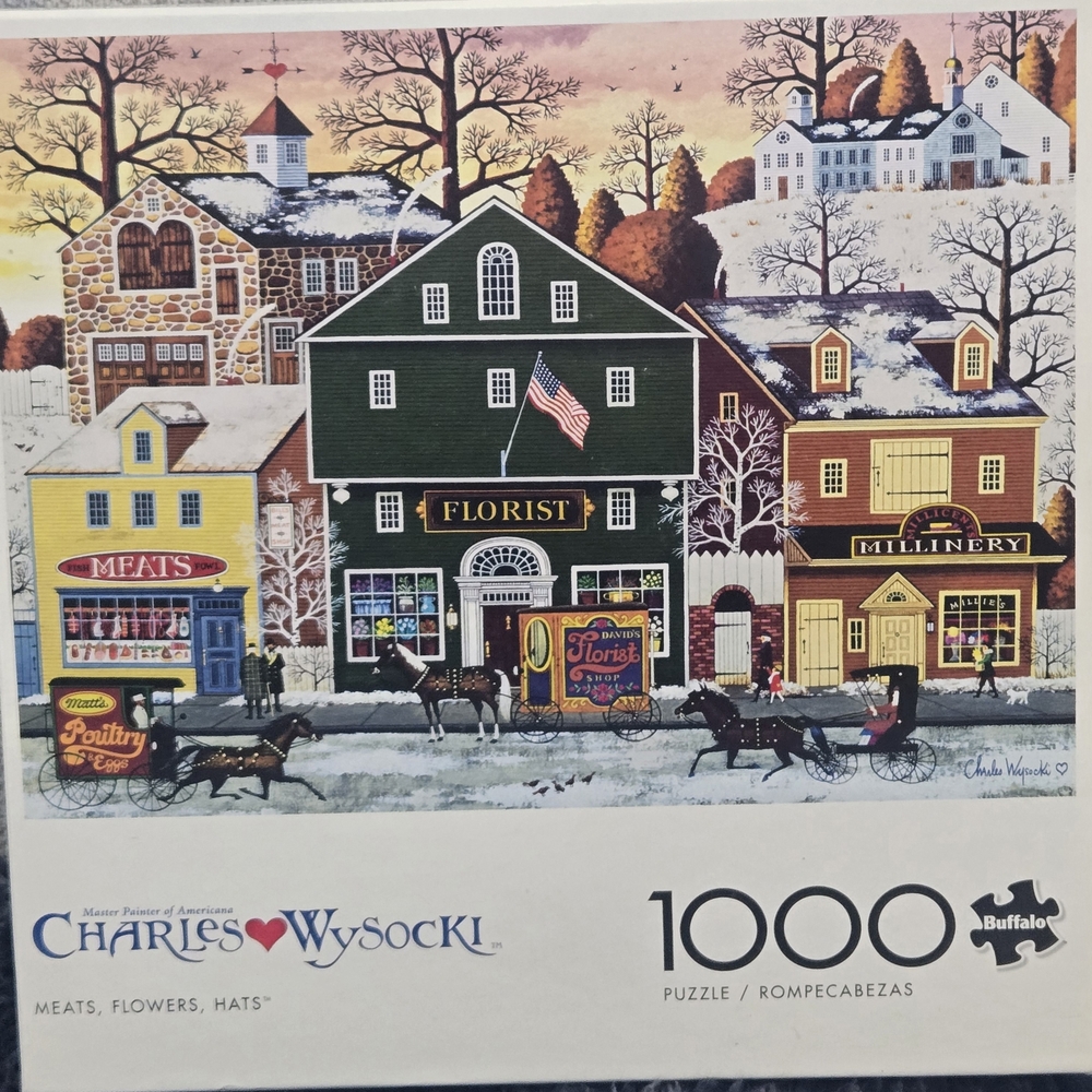 Charles Wysocki-"Meats,Flowers,Hats"-1000 Piece Jigsaw Buffalo Games Puzzle